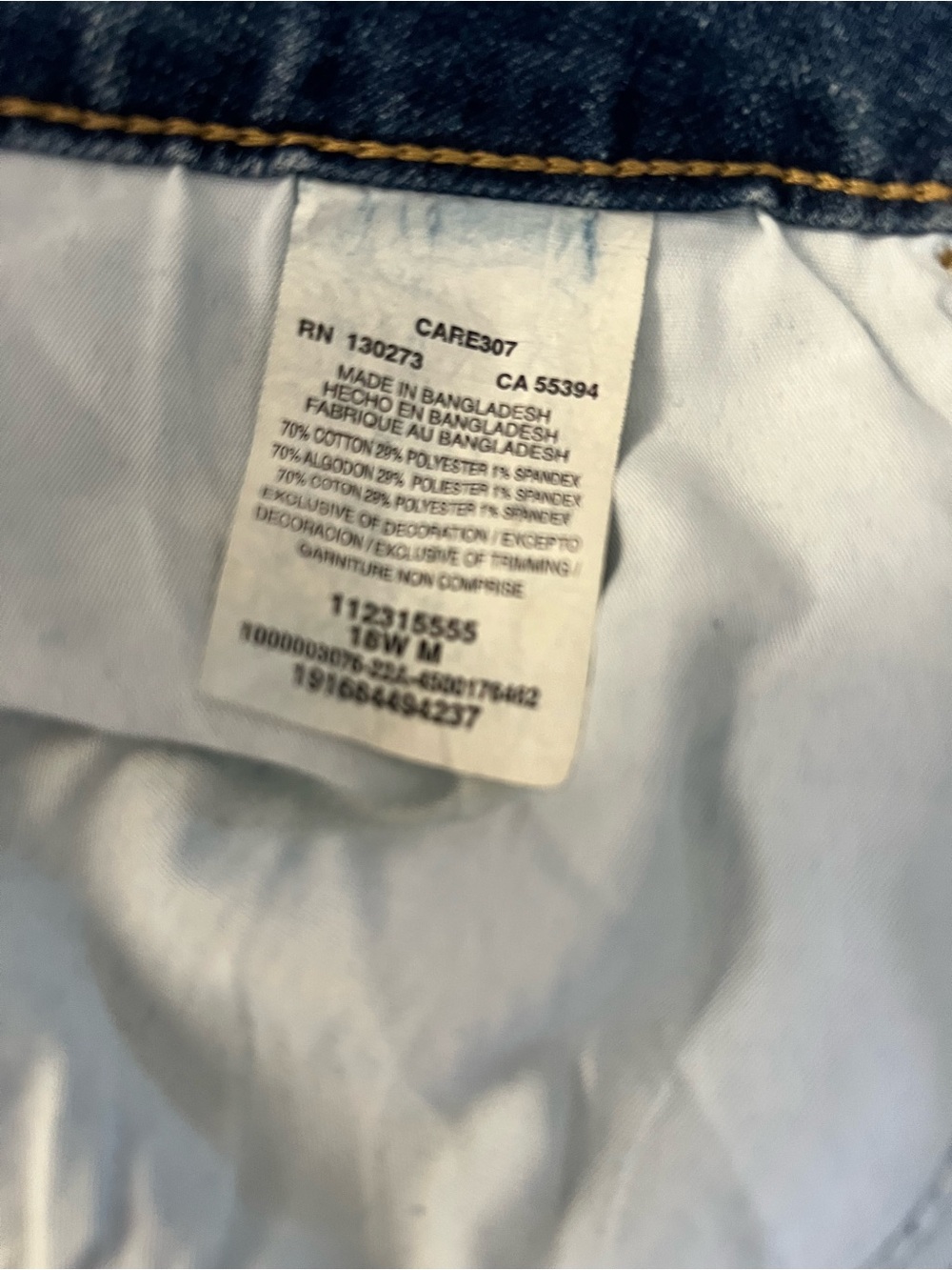Lee Regular Fit Bermuda Shorts 18W Medium Wash Mid Rise Denim Shorts Plus Size - Picture 4 of 4